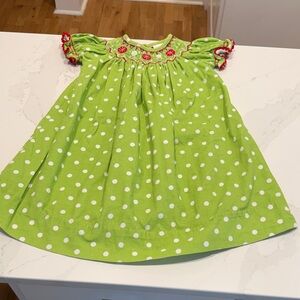 Green Polka Dot Kids Dress